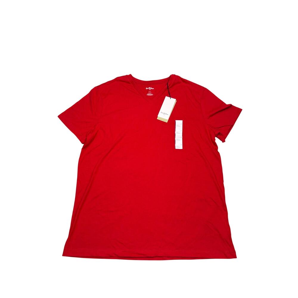 NWT Goodfellow & Co Men's Red V-Neck T-Shirt Large Standard Fit Everyday Tee